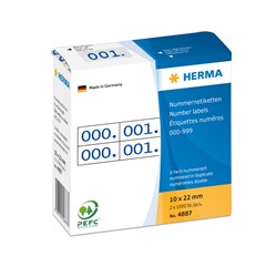 HERMA Nummernetiketten, blau, 10 x 22 mm, 1000 Nummern