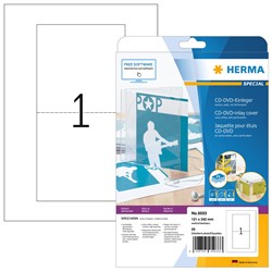 HERMA CD-Einleger, weiß, 121 x 242 mm, 25 Blatt