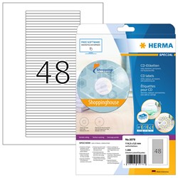HERMA CD-Cover-Etiketten, weiß, 114,3 x 5,5 mm, 25 Blatt
