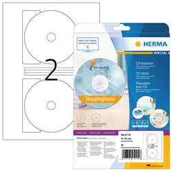 HERMA CD-Etiketten, weiß, Ø 116/18,5 mm, 25 Blatt