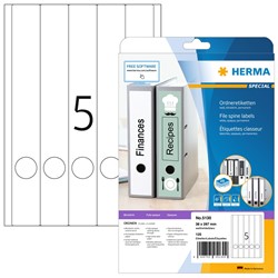 HERMA Ordner-Etiketten, weiß, 38 x 297 mm, 25 Blatt