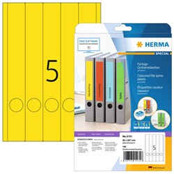 HERMA Ordner-Etiketten, gelb, 38 x 297 mm, 20 Blatt