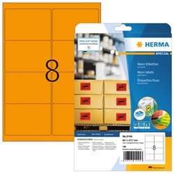 HERMA Neon-Etiketten, neon-orange, 99,1 x 67,7 mm, 20 Blatt