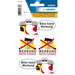 HERMA Hinweisetiketten, 84 x 120 mm, Bitte keine Werbung