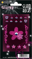 HERMA Glam Rocks Sticker, 84x120 mm, Blumen Pink