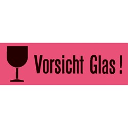 HERMA Versandzettel, leuchtrot, Vorsicht Glas, 1000 Stück