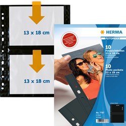 HERMA Fotosichthüllen, schwarz, für 13 x 18 cm, 10 Hüllen