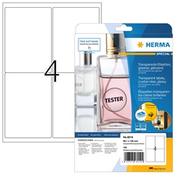 HERMA Glasklare Etiketten, glasklar transparent, 99,1 x 139 mm, 25 Blatt