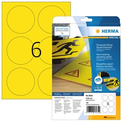 HERMA Signal Etiketten, gelb, Ø 85 mm, 25 Blatt