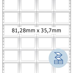 HERMA Computeretiketten, 4-bahnig, 81,28 x 35,7 mm, weiß