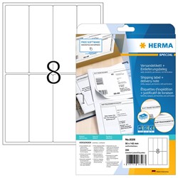 HERMA Etiketten für Versand- oder Warnhinweise, weiß, 50 x 142 mm, 25 Blatt