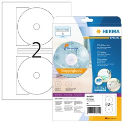 HERMA CD-Etiketten, weiß, Ø 116/18,5 mm, 10 Blatt
