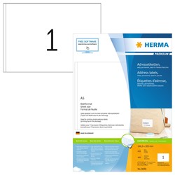 HERMA Adressetiketten auf A5 Bogen, weiß, 148,5 x 205 mm, 400 Blatt