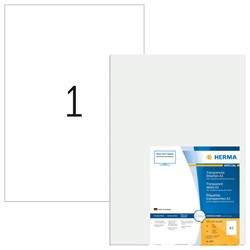 HERMA Transparente Etiketten auf A3 Bogen, transparent, 297 x 420 mm, 50 Blatt