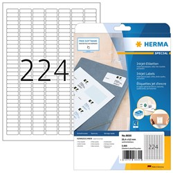 HERMA Inkjet-Etiketten, weiß, 25,4 x 8,5 mm, 25 Blatt