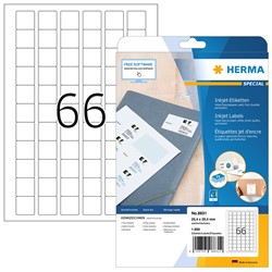 HERMA Inkjet-Etiketten, weiß, 25,4 x 25,4 mm, 25 Blatt