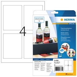 HERMA Flaschenetiketten, weiß, 90 x 120 mm, 10 Blatt