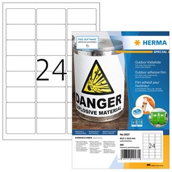 HERMA Outdoor Etiketten, weiß, 63,5 x 33,9 mm, 40 Blatt