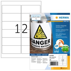 HERMA Outdoor Etiketten, weiß, 99,1 x 42,3 mm, 40 Blatt