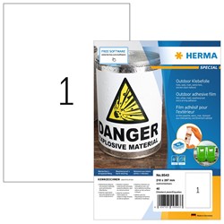 HERMA Outdoor Etiketten, weiß, 210 x 297 mm, 40 Blatt