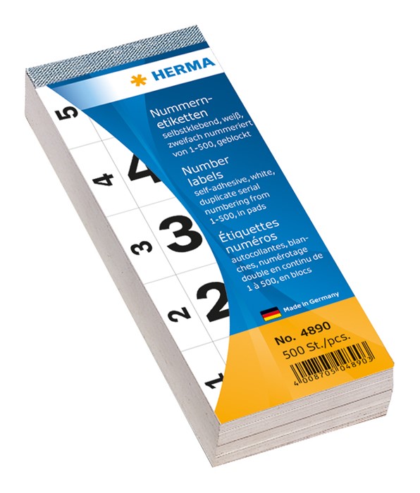 HERMA 4890 Nummernblock, weiß, 28 x 56 mm