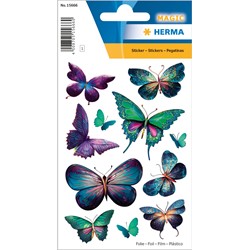 HERMA Magic Sticker Schmetterlinge violet, Folie beglimmert