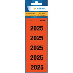 HERMA Jahreszahlenetiketten für Ordner, rot, 2025