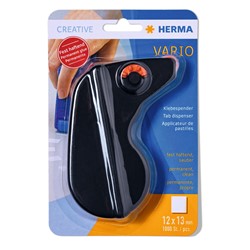 HERMA Klebespender Vario, fest haftend, 12  x 13 mm, schwarz, 1 Spender