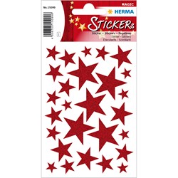 HERMA Magic Weihnachtssticker, Sterne rot