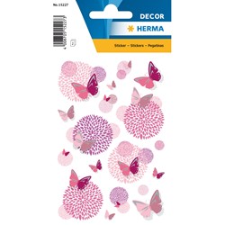 HERMA DECOR Sticker, Schmetterlingsblume, Silberprägung