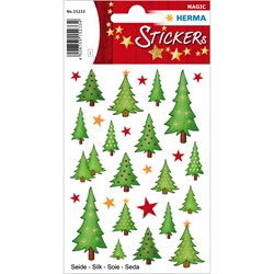 HERMA Magic Weihnachtssticker, Tannenbäume, Seide