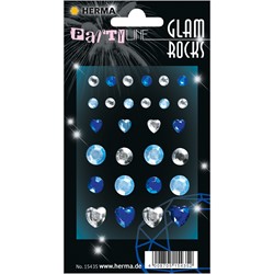 HERMA Glam Rocks Sticker, Diamonds Dark Blue & Light Blue