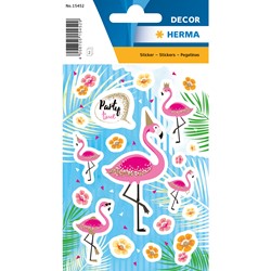HERMA Decor Sticker, Flamingo Party Time, beglimmert