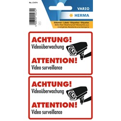 HERMA Hinweisetiketten, "Videoüberwachung", 2 Stück