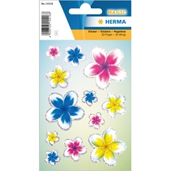 HERMA MAGIC Sticker, Sommerblüten, 3D Flügel Effekt