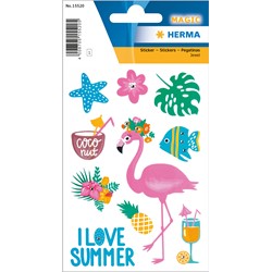 HERMA MAGIC Sticker, I love Summer, Glitzersteinchen