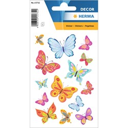 HERMA DECOR Sticker, Schmetterlingszeit mit feinem Glitter