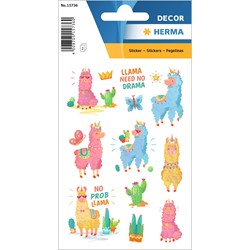 HERMA DECOR Sticker, Lama - no drama, beglimmert