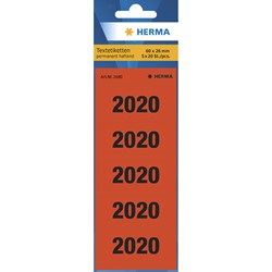 HERMA Jahreszahlenetiketten für Ordner, rot, 2020