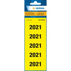 HERMA Jahreszahlenetiketten für Ordner, gelb, 2021