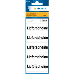 HERMA Textetiketten für Ordner, weiß, 60 x 26 mm, 20 Blatt