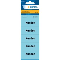 HERMA Textetiketten für Ordner, blau, 60 x 26 mm, 20 Blatt