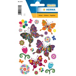 HERMA MAGIC Sticker, Schmetterlingsvielfalt, Glitterfolie