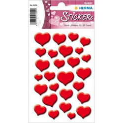 HERMA Magic Sticker, Rote Herzen, Stone