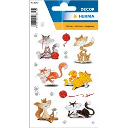 HERMA Decor Sticker, Lustige Katzen, beglimmert