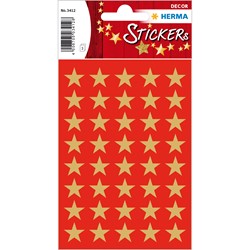 HERMA Weihnachtssticker, Sterne, gold