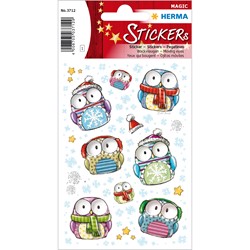 HERMA MAGIC Sticker, Winter Eulen, Wackelaugen