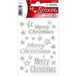 HERMA Weihnachtssticker, Merry Christmas, glittery