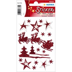 HERMA Weihnachtssticker, Scherenschnitte, glittery