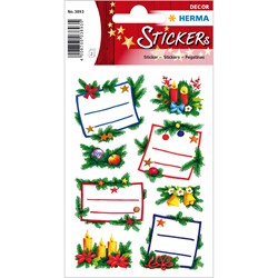 HERMA Weihnachtssticker, Tannengestecke, beglimmert